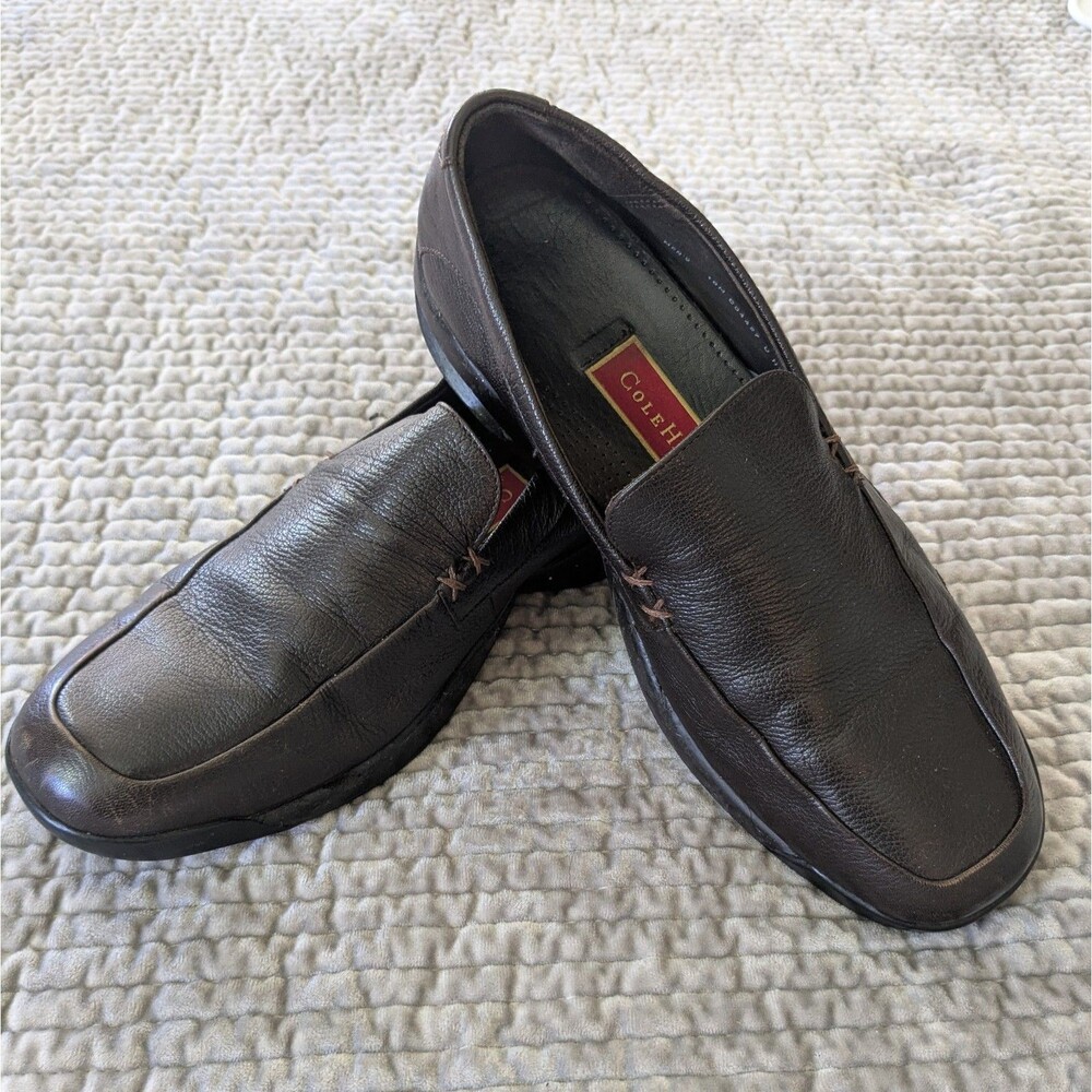 Cole Haan Air Mens 10M Brown Leather Moc Toe Loafers Slip On C04427
